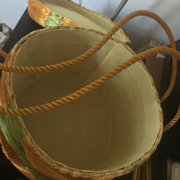 AMAZING VINTAGE 1950'S HUGE BAG/HAT BOX/ BEACH BAG IN EXCELLENT CONDITION - Picture 5 of 9